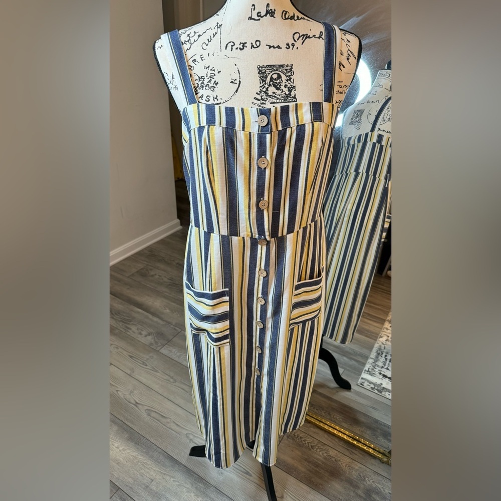 Striped Button-Down Dress